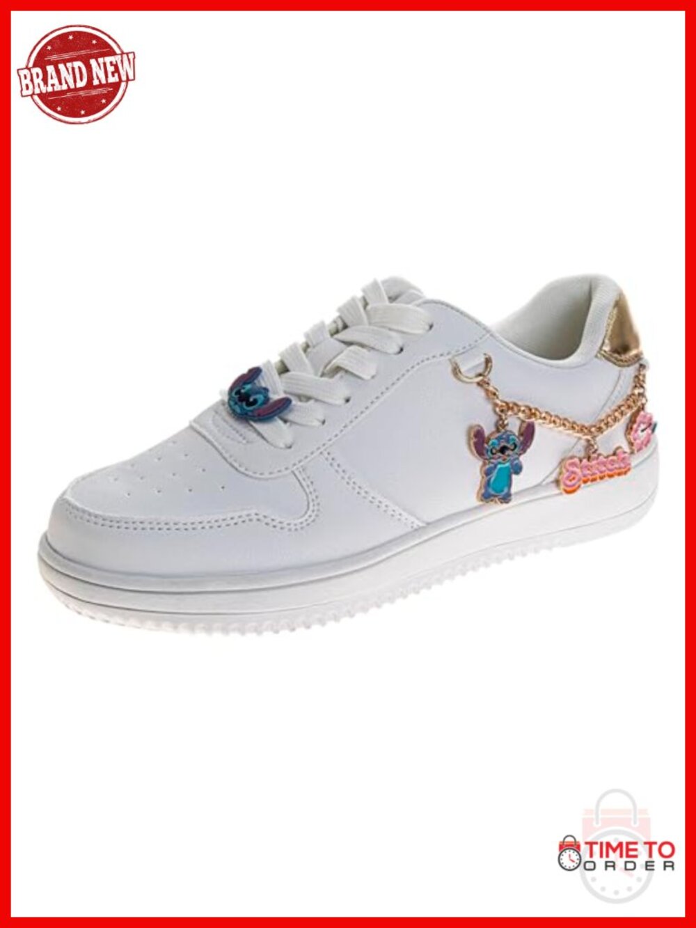 Lace Up Lightweight Breathable Sneakers with Charms - Official Disney Stitch